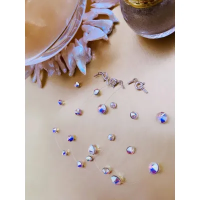 Iridescent Βραχιόλια με Διάφανη Πετονιά & Κρύσταλλα Swarovski