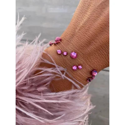 Rose Βραχιόλια με Διάφανη Πετονιά & Κρύσταλλα Swarovski