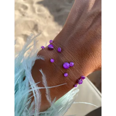 Electric Violet Βραχιόλια με Διάφανη Πετονιά & Κρύσταλλα Swarovski