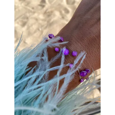 Electric Violet Βραχιόλια με Διάφανη Πετονιά & Κρύσταλλα Swarovski