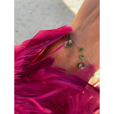 Peridot Βραχιόλια με Διάφανη Πετονιά & Κρύσταλλα Swarovski