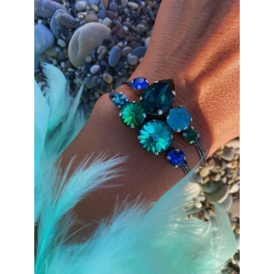Mystic Teal / Σετ Βραχιολιών με Κρύσταλλα Swarovski