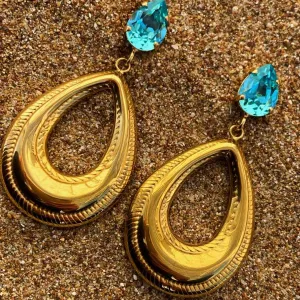 Addelyn - Σκουλαρίκια με Κρύσταλλα Swarovski Light Turquoise