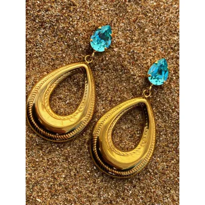 Addelyn - Σκουλαρίκια με Κρύσταλλα Swarovski Light Turquoise