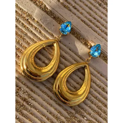 Addelyn - Σκουλαρίκια με Κρύσταλλα Swarovski Aquamarine