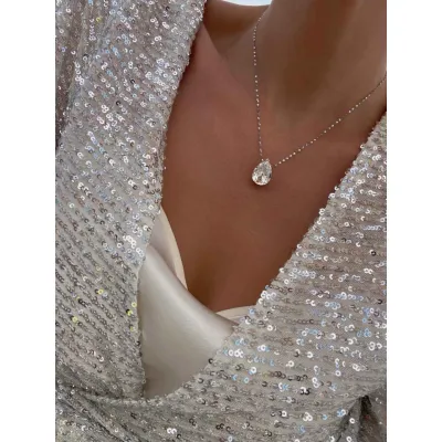 Alyssa - Κολιέ με Μενταγιόν από Ασήμι 925 & Κρύσταλλο Swarovski Crystal