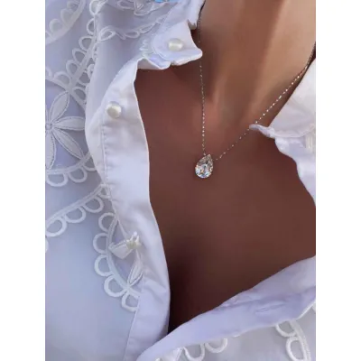 Alyssa - Κολιέ με Μενταγιόν από Ασήμι 925 & Κρύσταλλο Swarovski Crystal