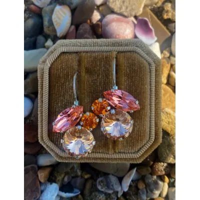Amanda - Σκουλαρίκια Κρεμαστά με Κρύσταλλα Swarovski