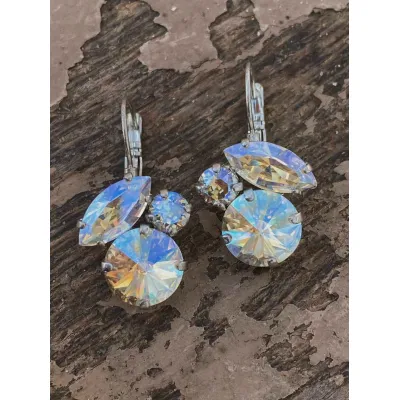 Amanda / Σκουλαρίκια Κρεμαστά με Κρύσταλλα Swarovski Moonlight