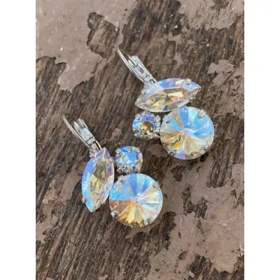 Amanda / Σκουλαρίκια Κρεμαστά με Κρύσταλλα Swarovski Moonlight