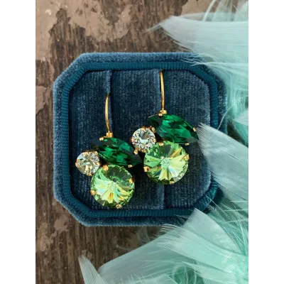 Amanda - Σκουλαρίκια Κρεμαστά με Κρύσταλλα Swarovski