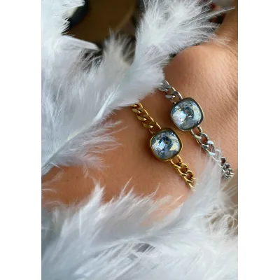Amaryllis - Βραχιόλι με Κρύσταλλο Swarovski Silver Shade