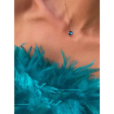 Amaryllis Mini- Κολιέ με Μενταγιόν Swarovski Bermuda Blue