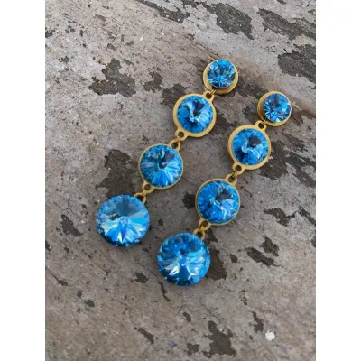 Angelina - Σκουλαρίκια με Κρύσταλλα Swarovski Aquamarine