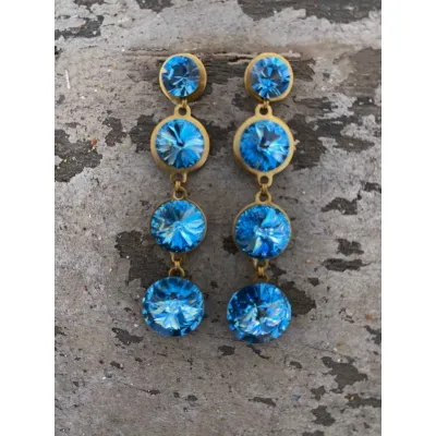 Angelina - Σκουλαρίκια με Κρύσταλλα Swarovski Aquamarine