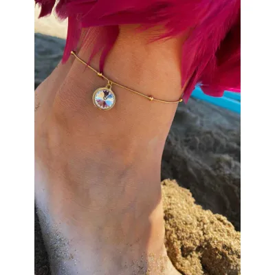 Luxe Shine - Χειροποίητο Βραχιόλι Ποδιού με Κρύσταλλο Swarovski Crystal
