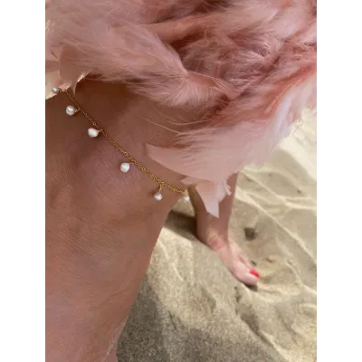 Gold Perla  Anklet - Βραχιόλι Ποδιού με Μαργαριτάρια