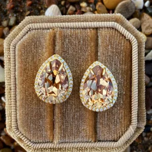 Mademoiselle Stud Rosette Earrings / Topaz