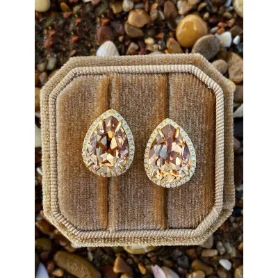 Mademoiselle Stud Rosette Earrings / Topaz