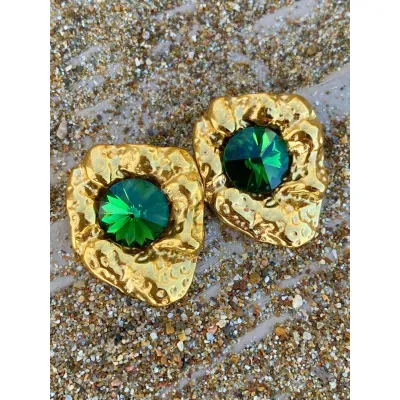 Aphrodite - Σκουλαρίκια με Κρύσταλλα Swarovski Majestic Green