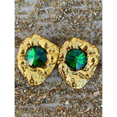 Aphrodite - Σκουλαρίκια με Κρύσταλλα Swarovski Majestic Green
