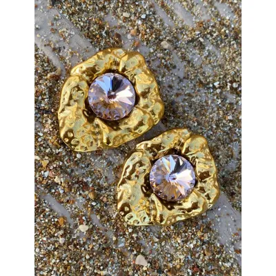 Aphrodite - Σκουλαρίκια με Κρύσταλλα Swarovski Vintage Rose