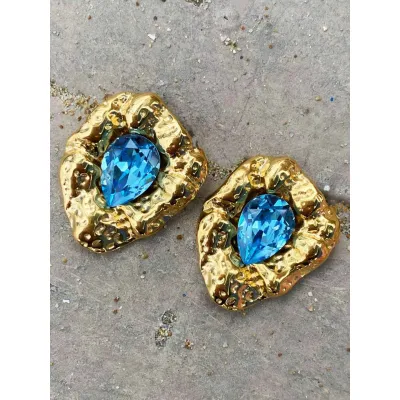 Aphrodite Drop - Σκουλαρίκια με Κρύσταλλα Swarovski Aquamarine
