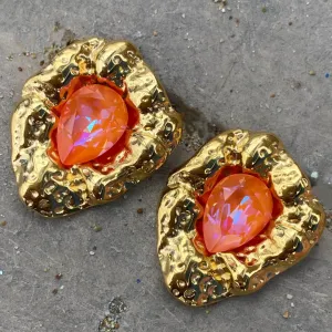 Aphrodite Drop - Σκουλαρίκια με Κρύσταλλα Swarovski Orange Glow Delite