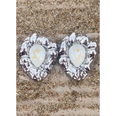 Aphrodite Drop - Σκουλαρίκια με Κρύσταλλα Swarovski Light Grey Delite