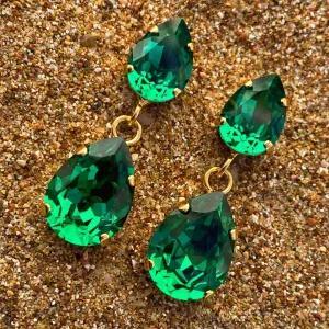 Arsinoe - Σκουλαρίκια με Κρύσταλλα Swarovski Majestic Green