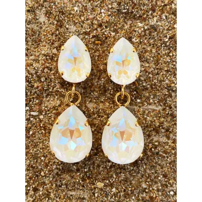 Arsinoe - Σκουλαρίκια με Κρύσταλλα Swarovski Light Grey Delite