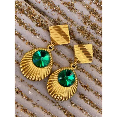 Aryana - Σκουλαρίκια με Κρύσταλλα Swarovski Majestic Green