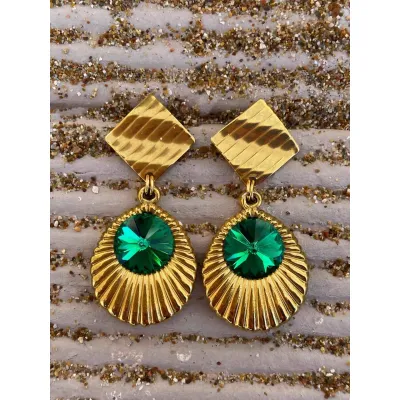 Aryana - Σκουλαρίκια με Κρύσταλλα Swarovski Majestic Green