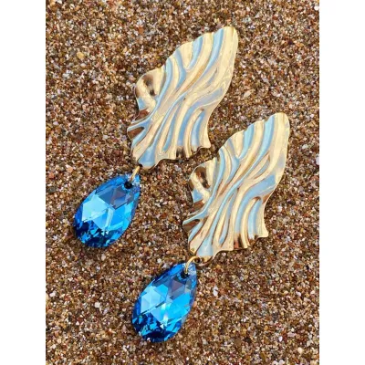 Aurora / Σκουλαρίκια με Κρύσταλλα Swarovski Aquamarine