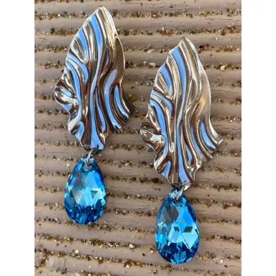Aurora / Σκουλαρίκια με Κρύσταλλα Swarovski Aquamarine