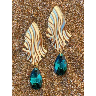 Aurora / Σκουλαρίκια με Κρύσταλλα Swarovski Emerald