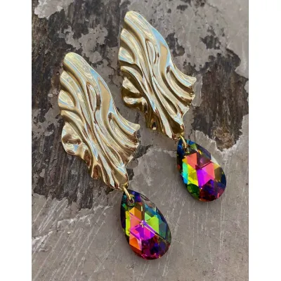 Aurora / Σκουλαρίκια με Κρύσταλλα Swarovski Vitrail Medium