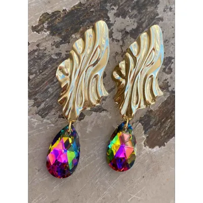 Aurora / Σκουλαρίκια με Κρύσταλλα Swarovski Vitrail Medium