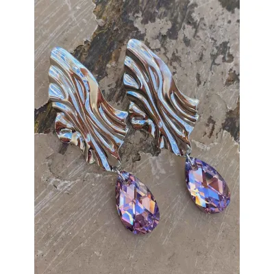 Aurora / Σκουλαρίκια με Κρύσταλλα Swarovski Light Amethyst