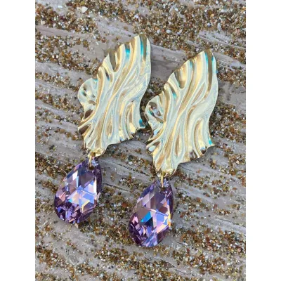 Aurora / Σκουλαρίκια με Κρύσταλλα Swarovski Light Amethyst