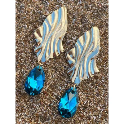 Aurora / Σκουλαρίκια με Κρύσταλλα Swarovski Blue Zircon