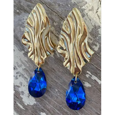 Aurora - Σκουλαρίκια με Κρύσταλλα Swarovski Capri Blue