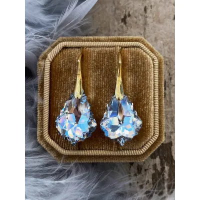 Jeanette - Σκουλαρίκια από Ασήμι 925 & Baroque Κρύσταλλο Swarovski Crystal