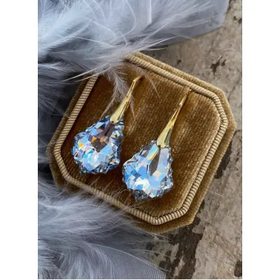 Jeanette - Σκουλαρίκια από Ασήμι 925 & Baroque Κρύσταλλο Swarovski Crystal