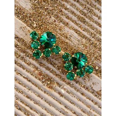 Beatrice - Σκουλαρίκια με Κρύσταλλα Swarovski Majestic Green