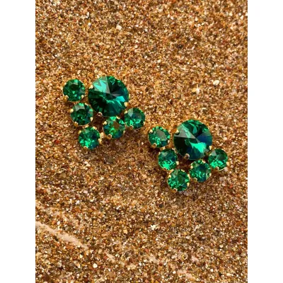 Beatrice - Σκουλαρίκια με Κρύσταλλα Swarovski Majestic Green