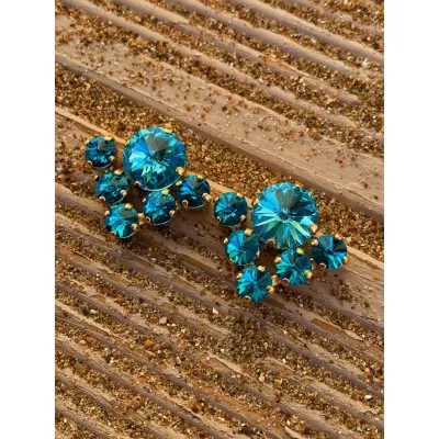 Beatrice Earrings / Blue Zircon