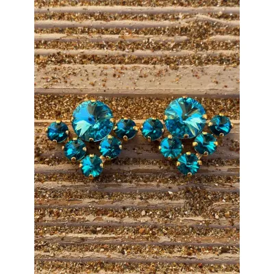 Beatrice Earrings / Blue Zircon