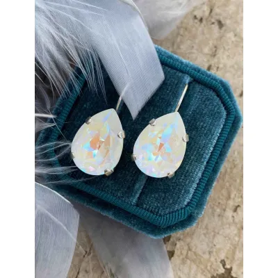 Carmen - Κρεμαστά Σκουλαρίκια Δάκρυ με Κρύσταλλο Swarovski Light Grey Delite