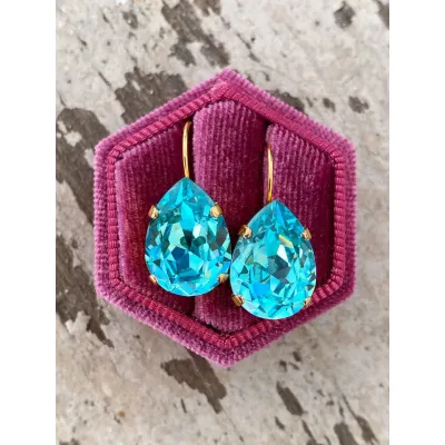 Carmen Tear Drop Dangle  Earrings / Light Turquoise